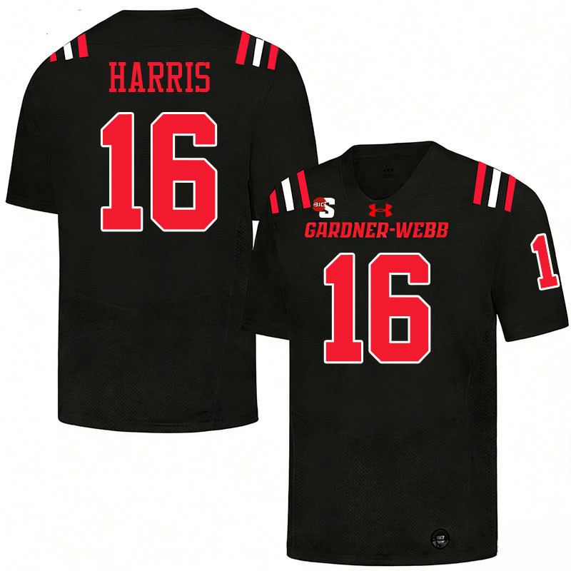 Gardner-Webb Runnin' Bulldogs #16 Josiah Harris College Football Jerseys,Uniforms-Black